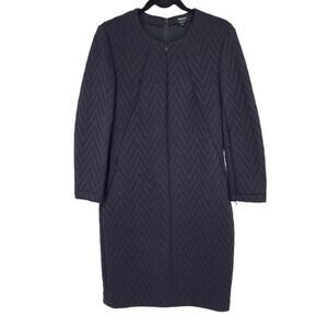 Worth New York Black Long Sleeve Nylon Front and Back Zipper Dress Size 6